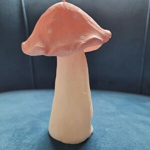 Pink and Cream Mushroom Candle
